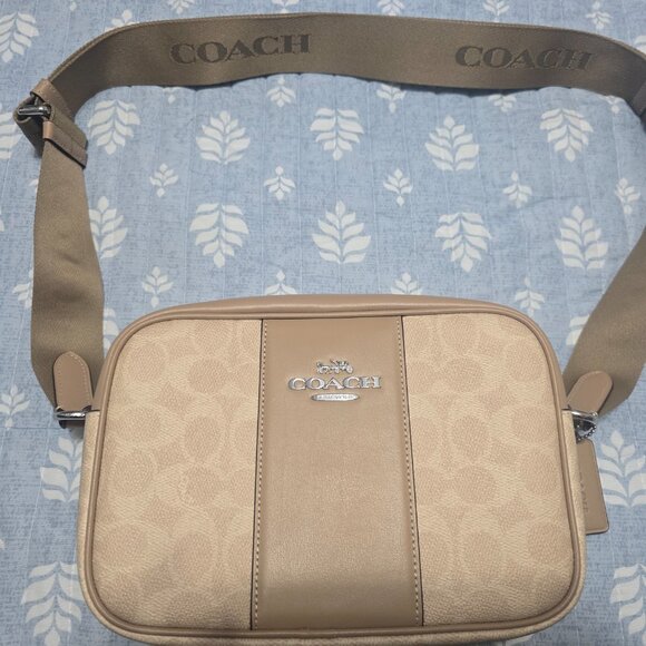 COACH Jamie Camera Bag In Signature Canvas With Stripe - Picture 1 of 6